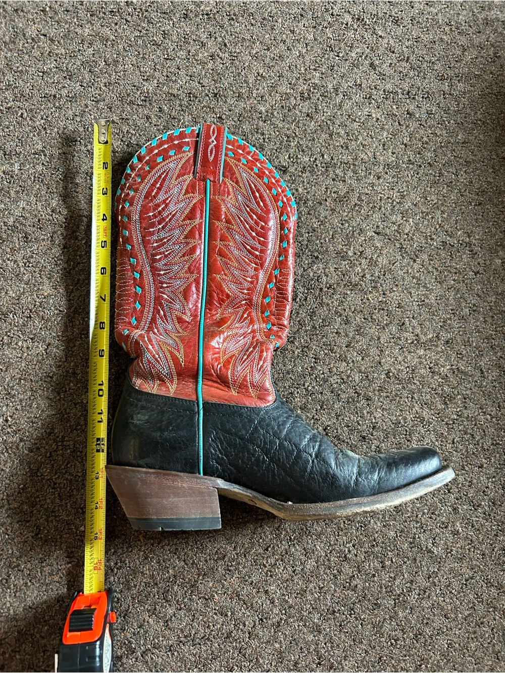 Ariat Women's Black & Red Western Boots with Turquoise Accents - Picture 8 of 9